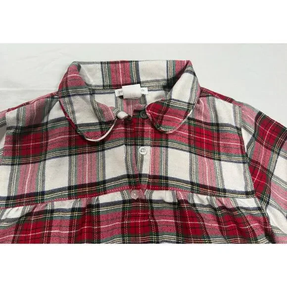 Pottery Barn Kids Holiday Stewart Plaid Flannel Nightgown Kids SIZE 10 - Picture 3 of 11